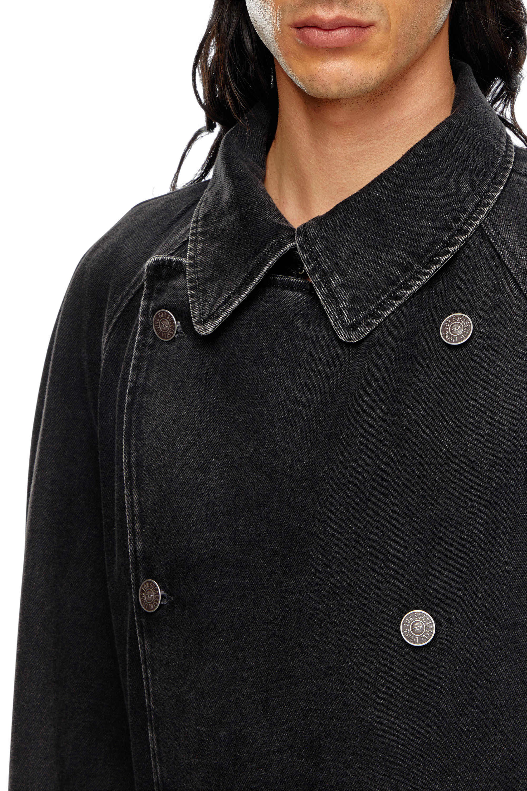 Diesel - D-DELIRIOUS-D, Gabardina en denim de lavado impecable Hombre in Negro - 4