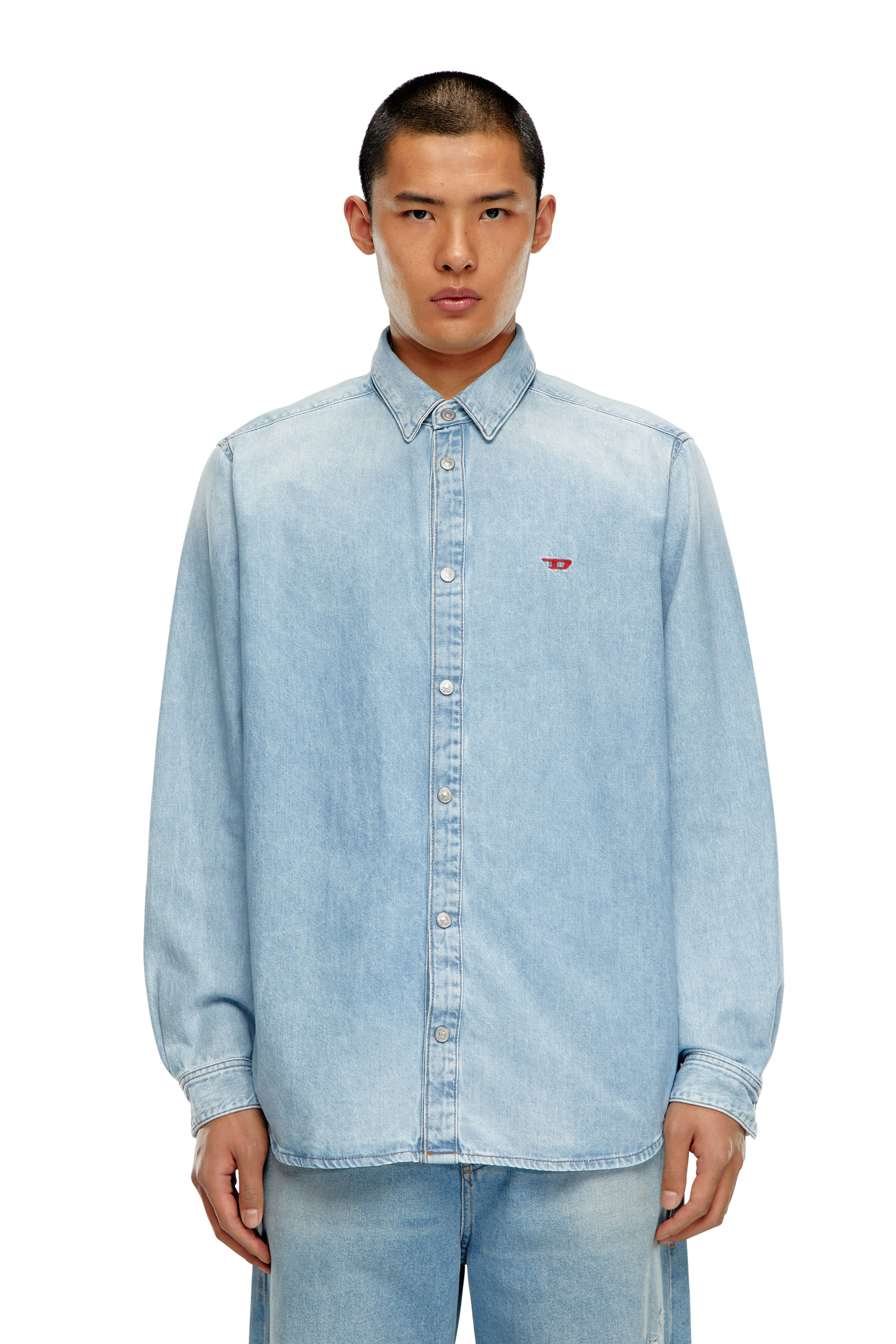 Diesel - D-SIMPLY, Man's Shirt in denim in Light Blue - 3