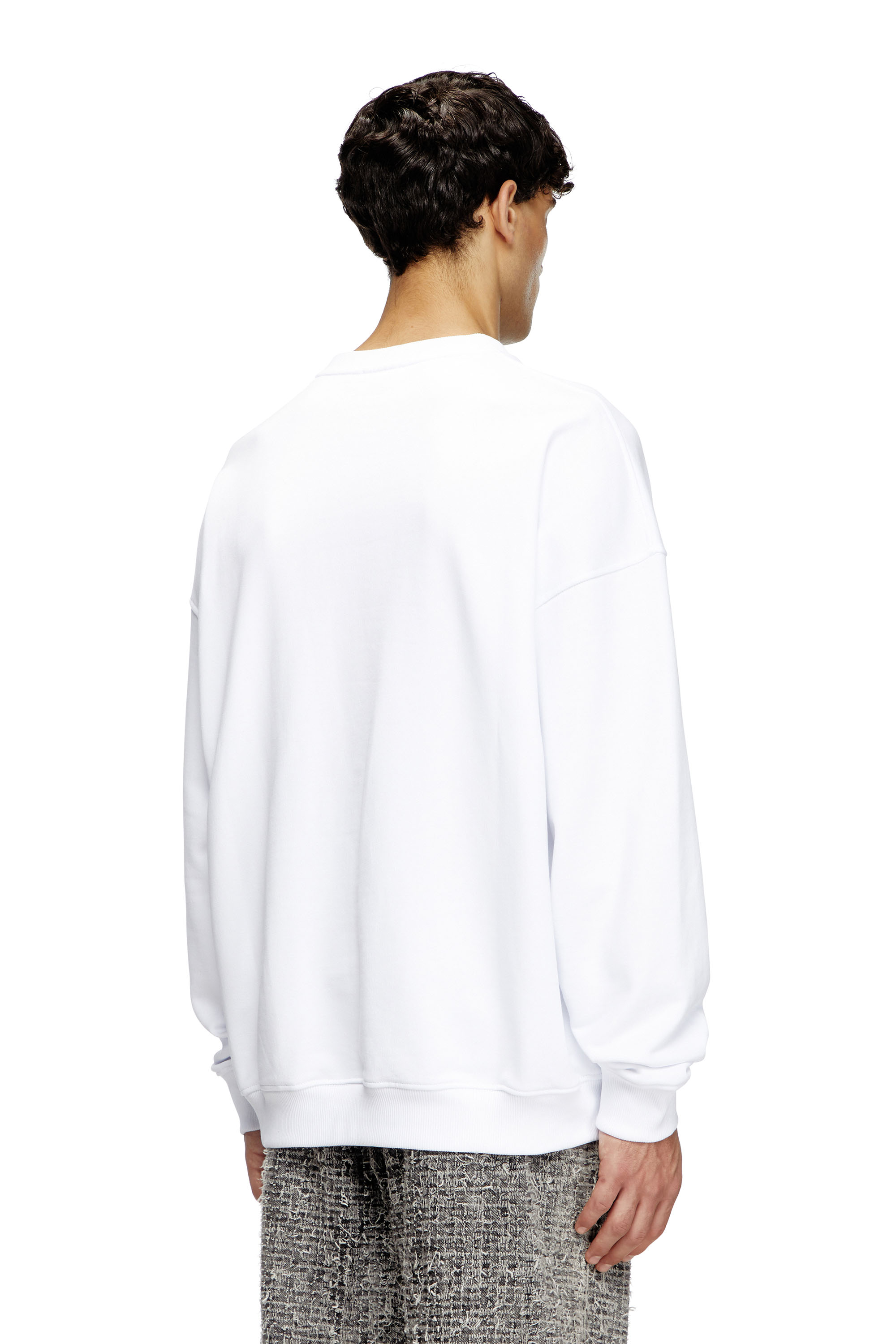 Diesel - S-MART-BIGOVAL, Man's Sweatshirt with embossed Oval D in White - 3