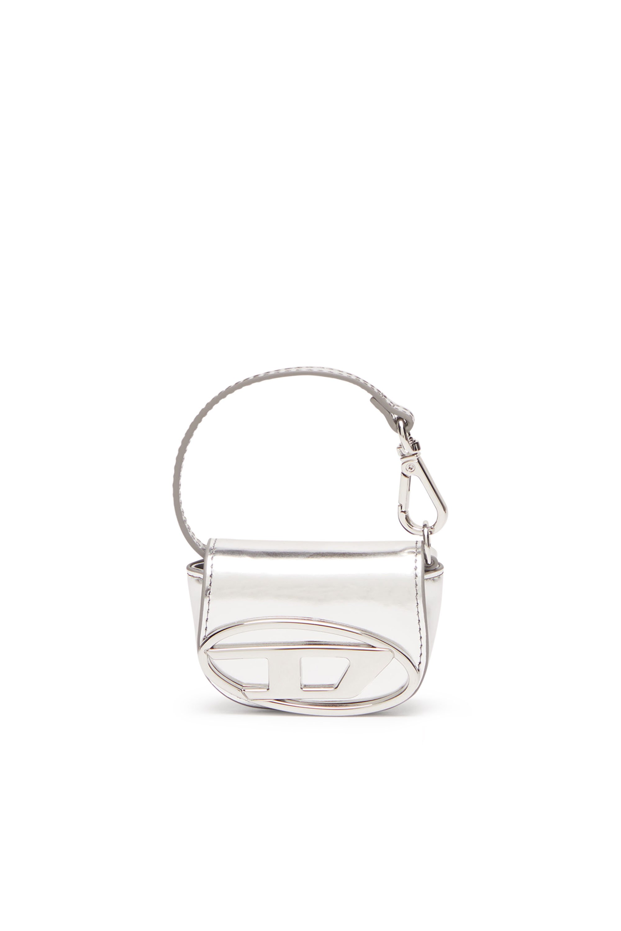 Diesel - 1DR XXS, Woman's Bag charm in metallic leather in Silver - 1