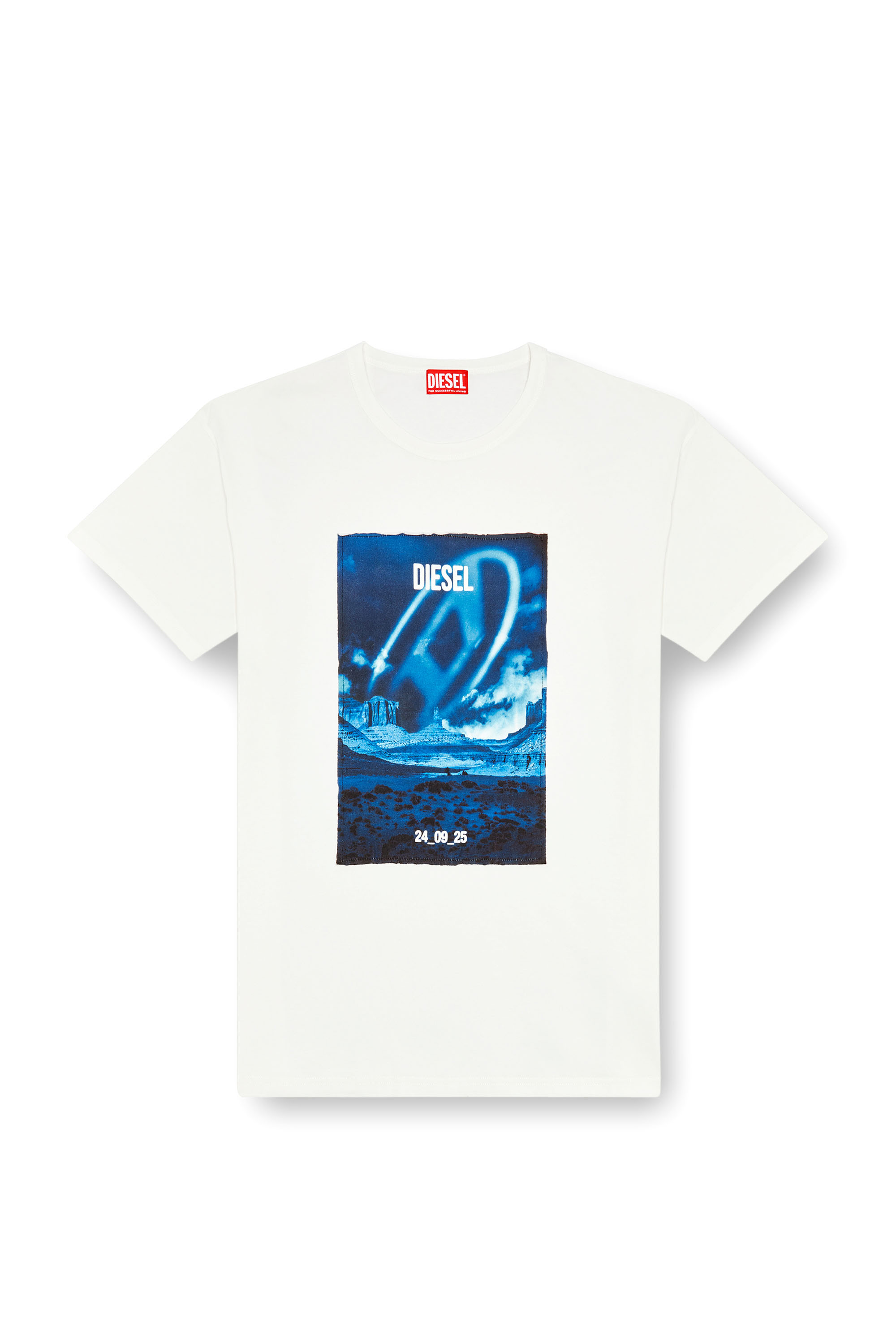 Diesel - T-BOXT-Q16, Man's Long-sleeve T-shirt with printed patch in White - 4