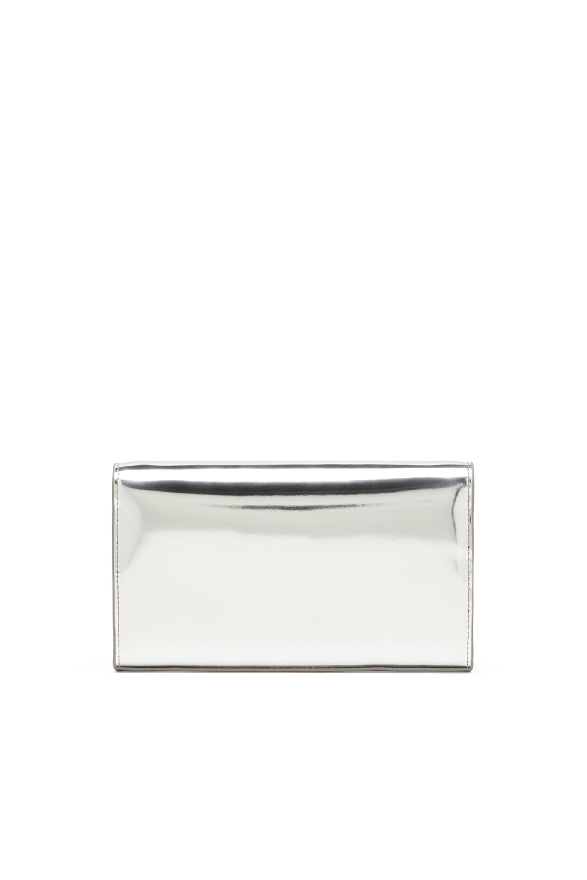 Diesel - 1DR WALLET STRAP, Woman's Wallet bag in mirrored leather in Silver - 2