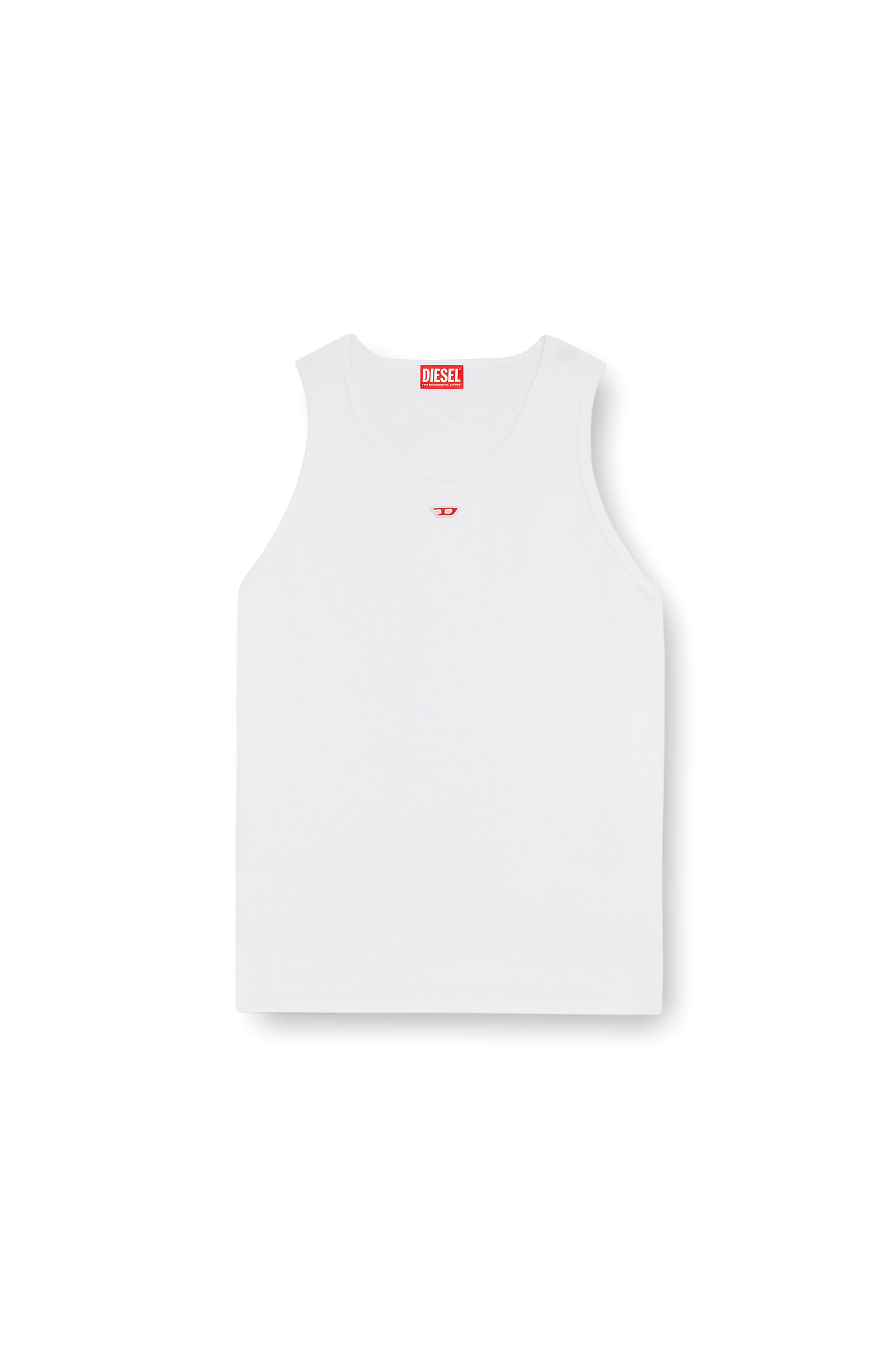 Diesel - T-LIFTY-D, Man's Tank top with mini D logo patch in White - 5