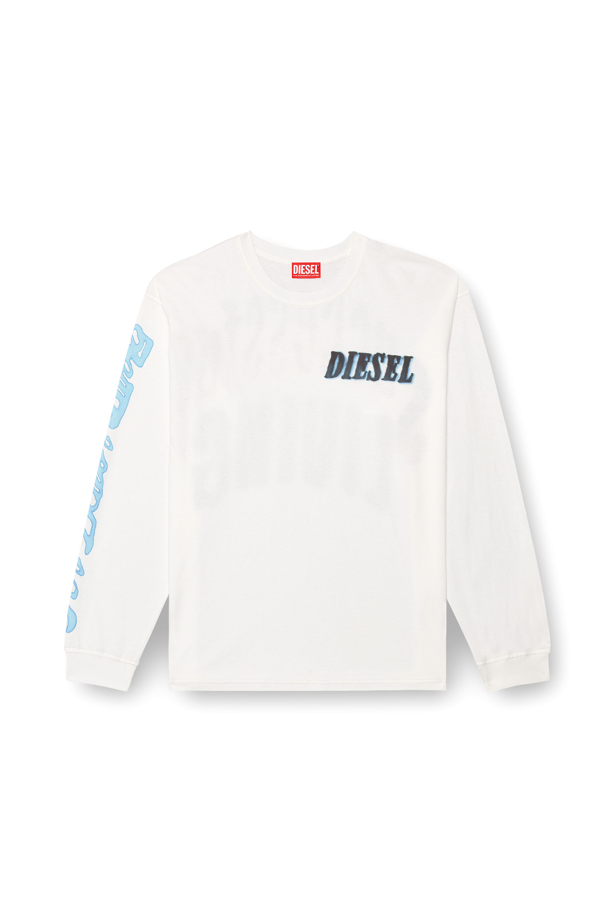 Diesel - T-BOXT-LS-Q15, Man's Long-sleeve T-shirt with logo prints in White - 5