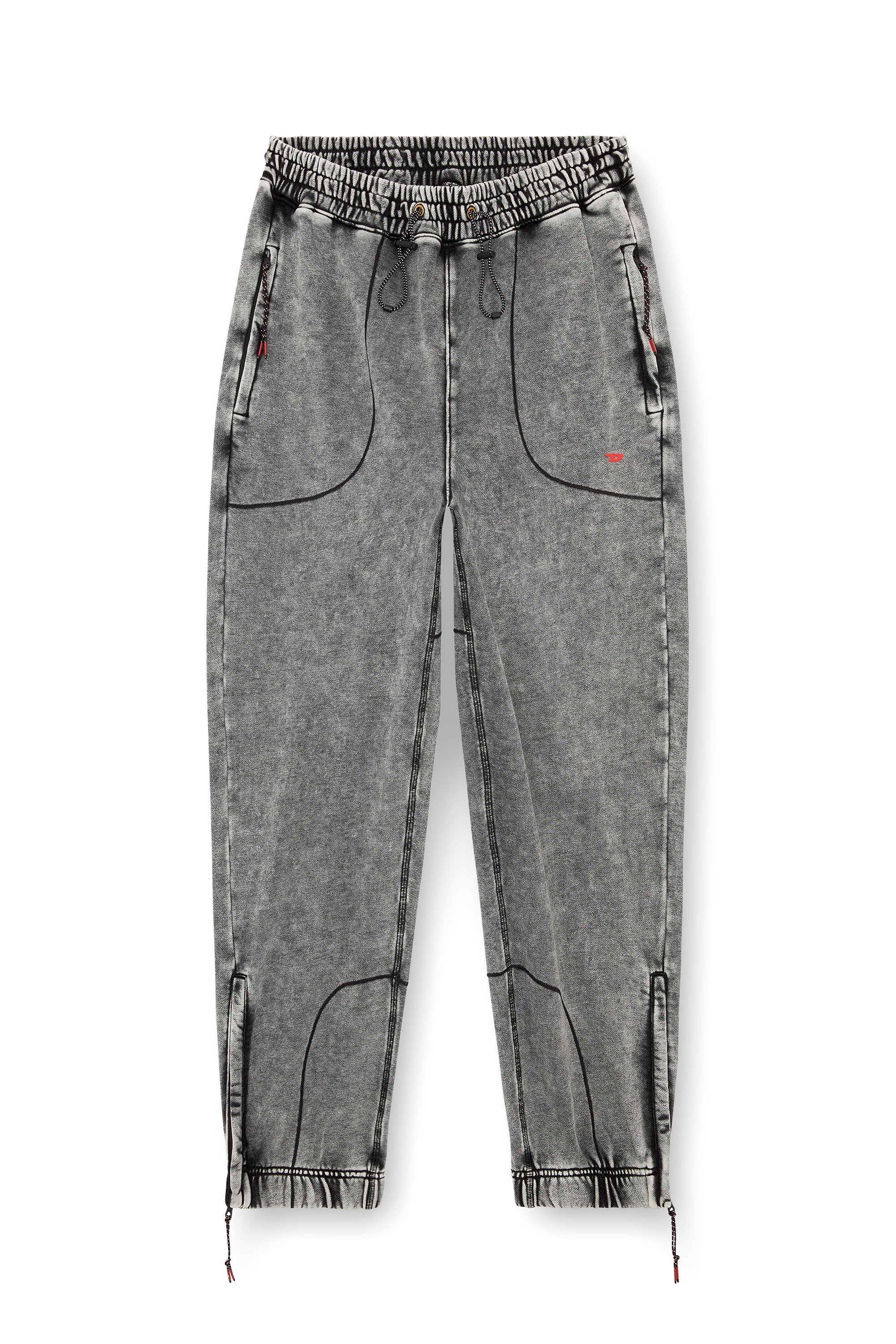 Diesel - AMSB-QUENTIN-HT57, Man's Faded track pants with toggle waist in Grey - 4