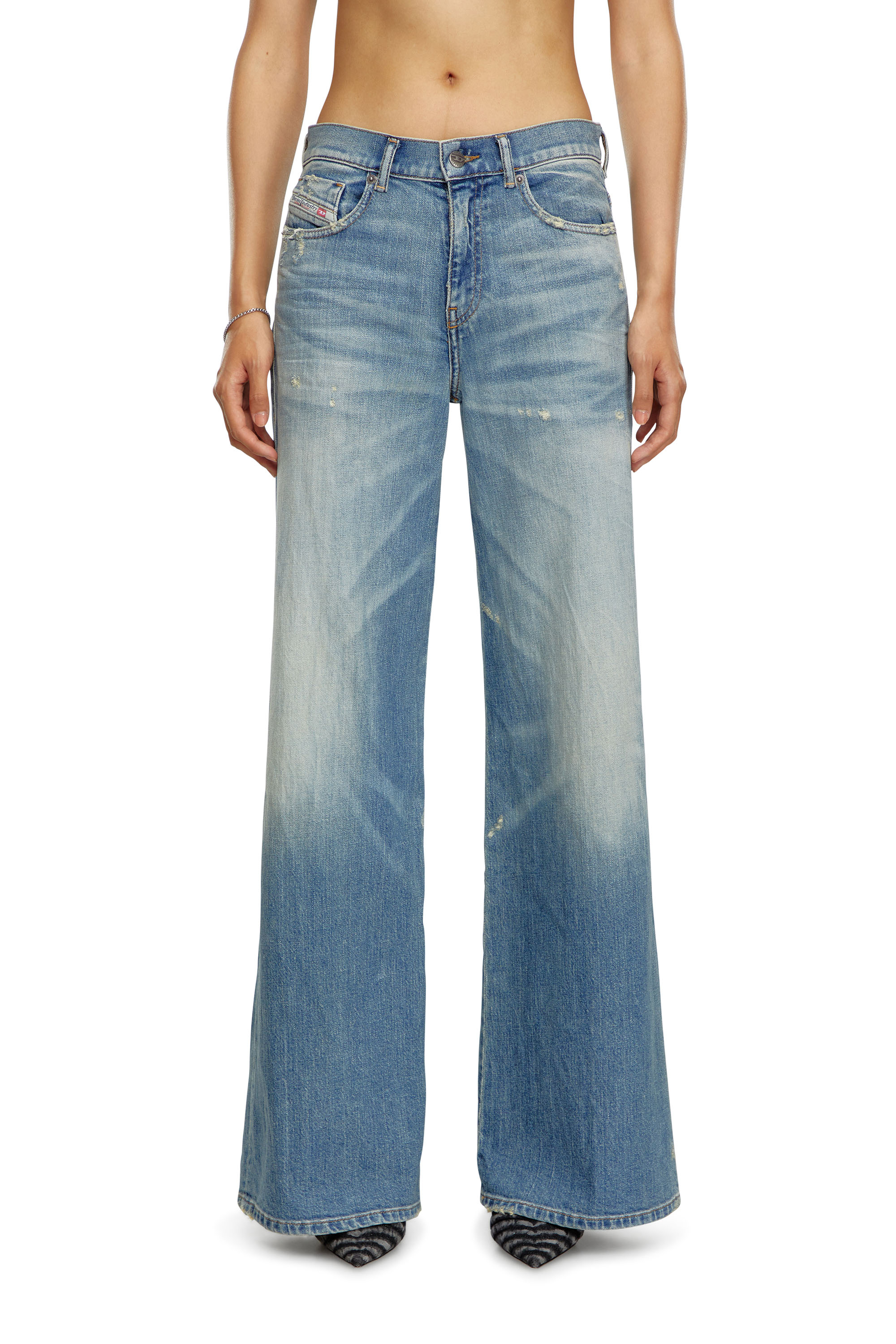 Diesel - Flare Jeans 1978 D-Akemi 09J44 Mujer, Azul medio - 1