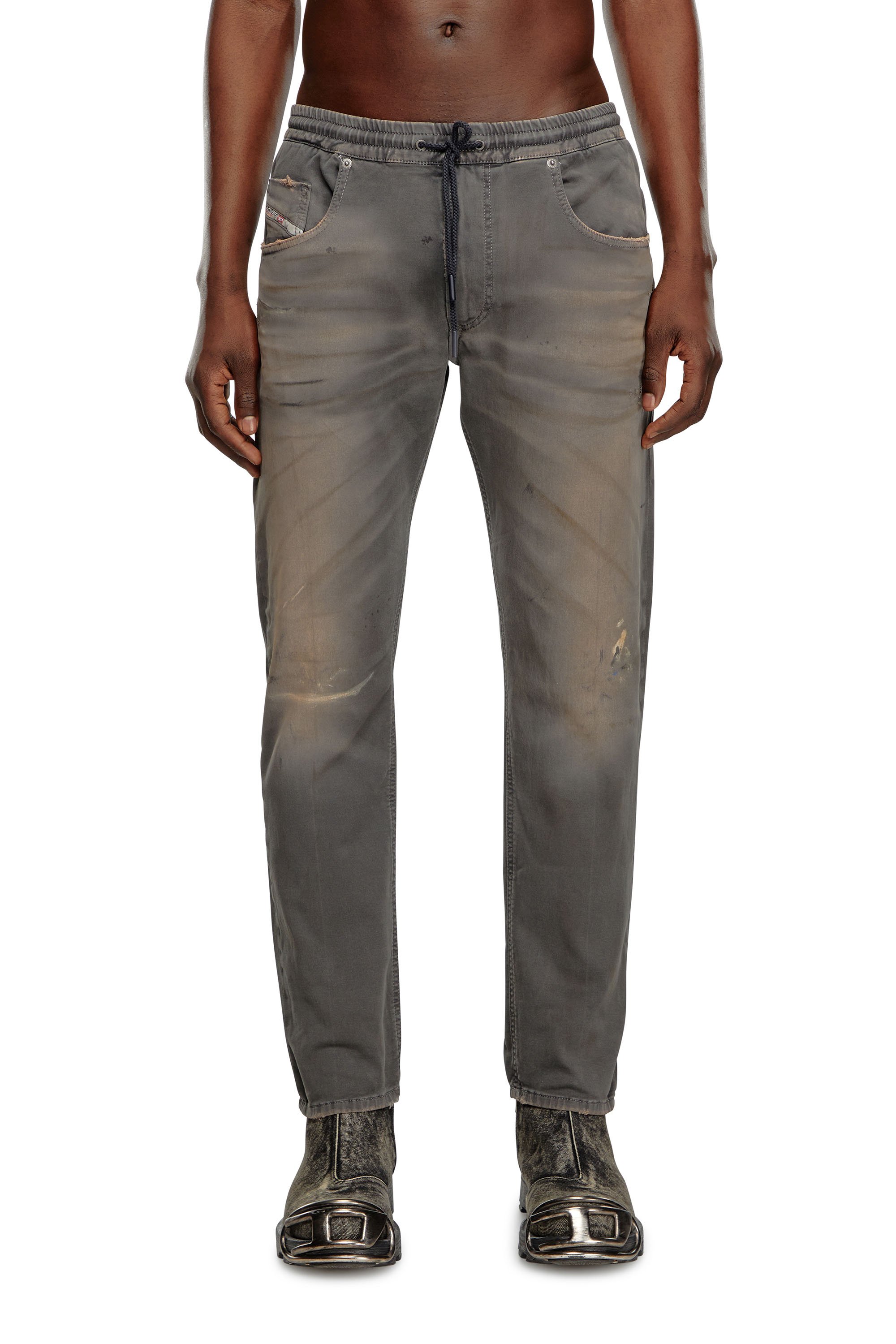 Diesel - Man's Regular 2030 D-Krooley Joggjeans® 068LW, Dark grey - 1