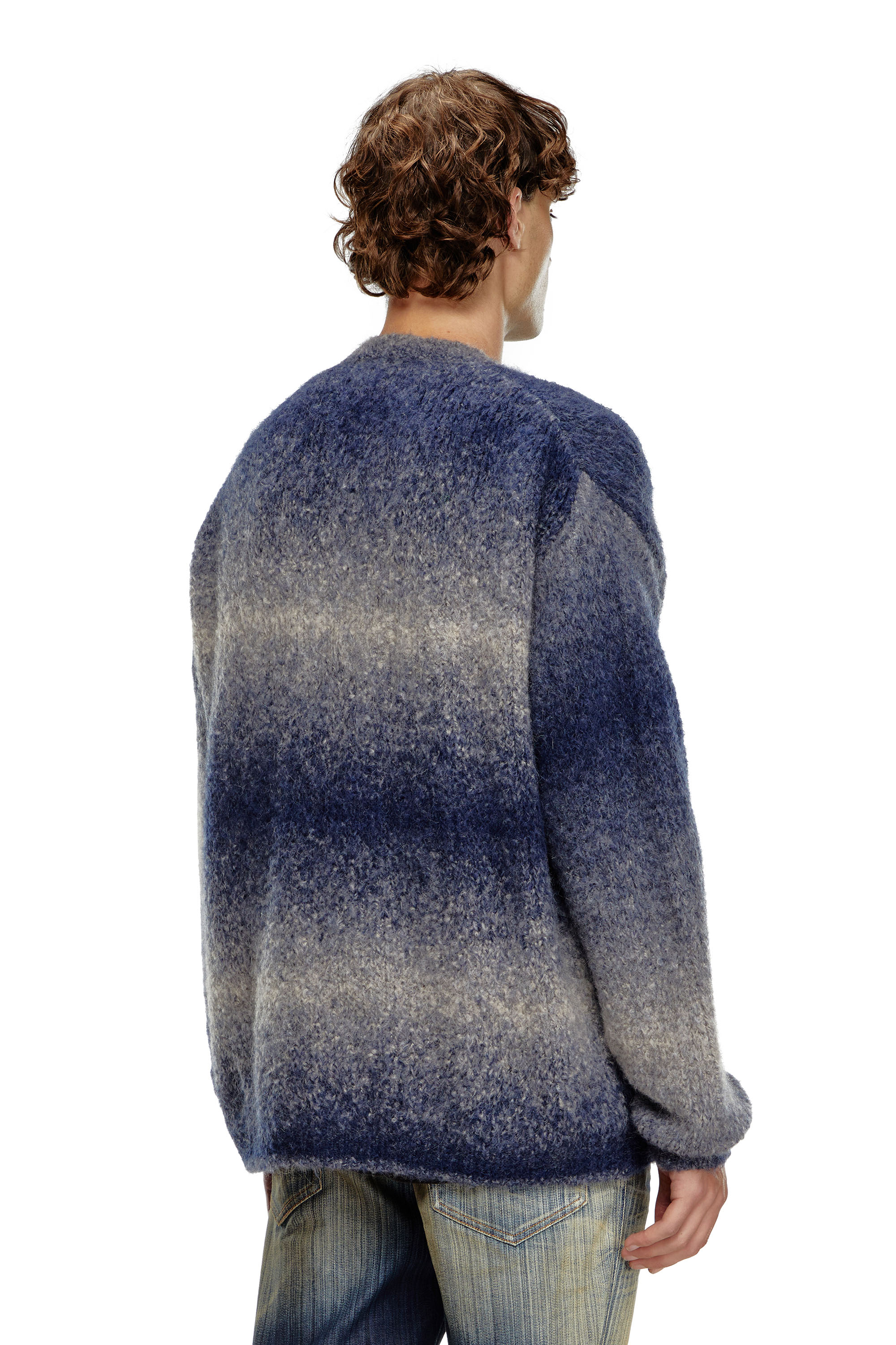 Diesel - K-RAMARRO, Man's Dégradé cardigan in alpaca blend in Blue - 2