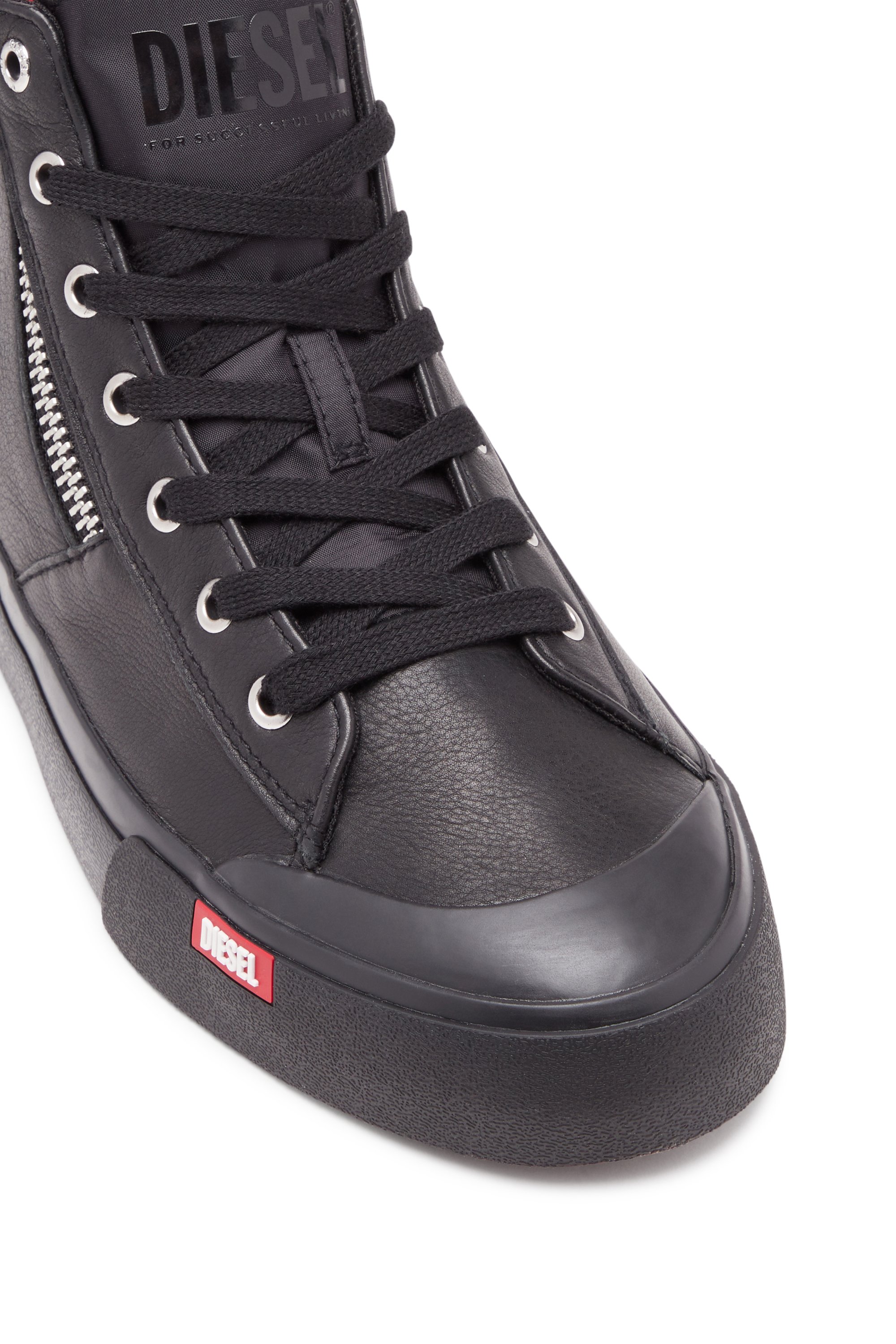 Diesel - S-ATHOS ZIP, S-Athos Zip-Deportivas altas de cuero de primera calidad Hombre in Negro - 6