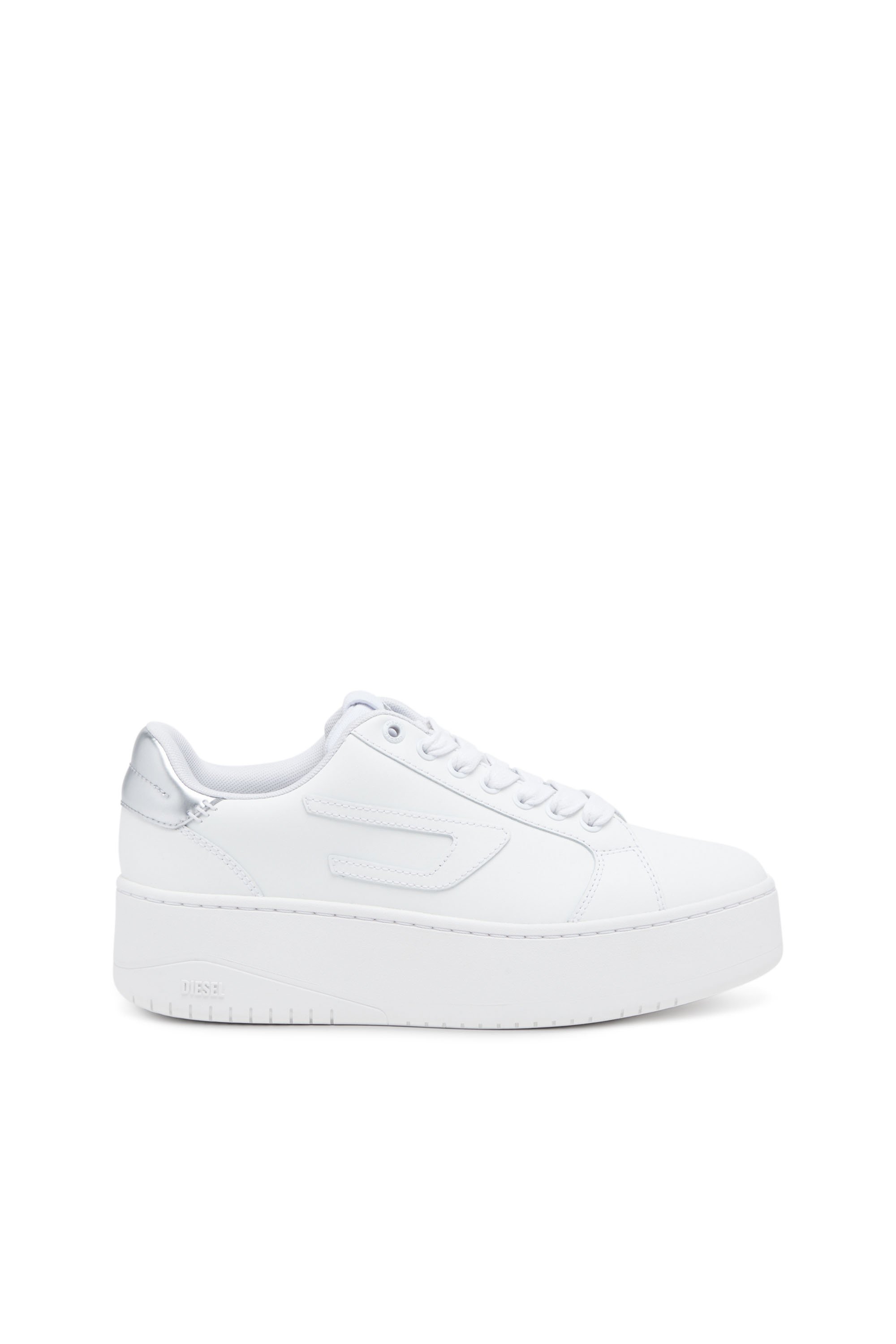 Diesel - S-ATHENE BOLD W, Woman's S-Athene Bold-Low-top sneakers with flatform sole in White/Silver - 1