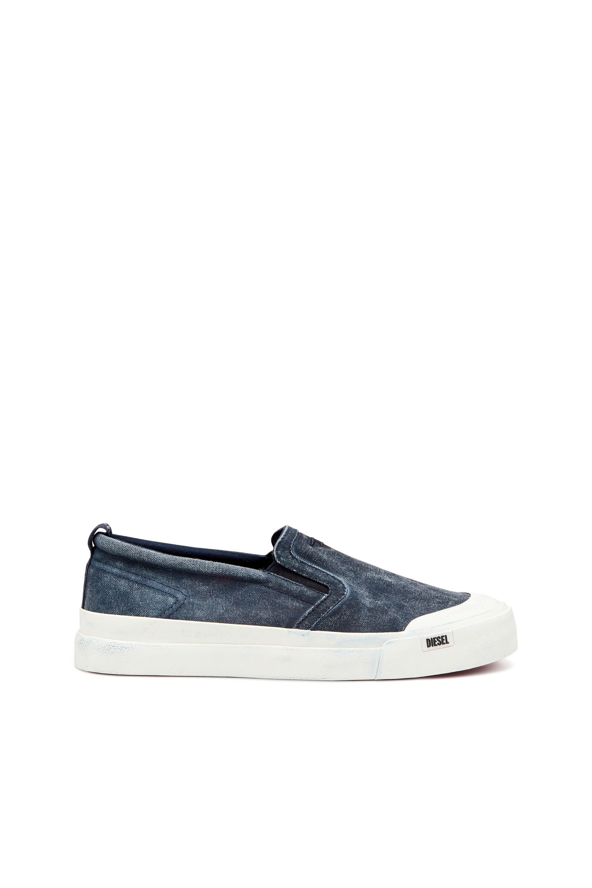 Diesel - S-ATHOS SLIP ON, S-Athos-Deportivas sin cordones de lona con bordado D Hombre in Azul marino - 1