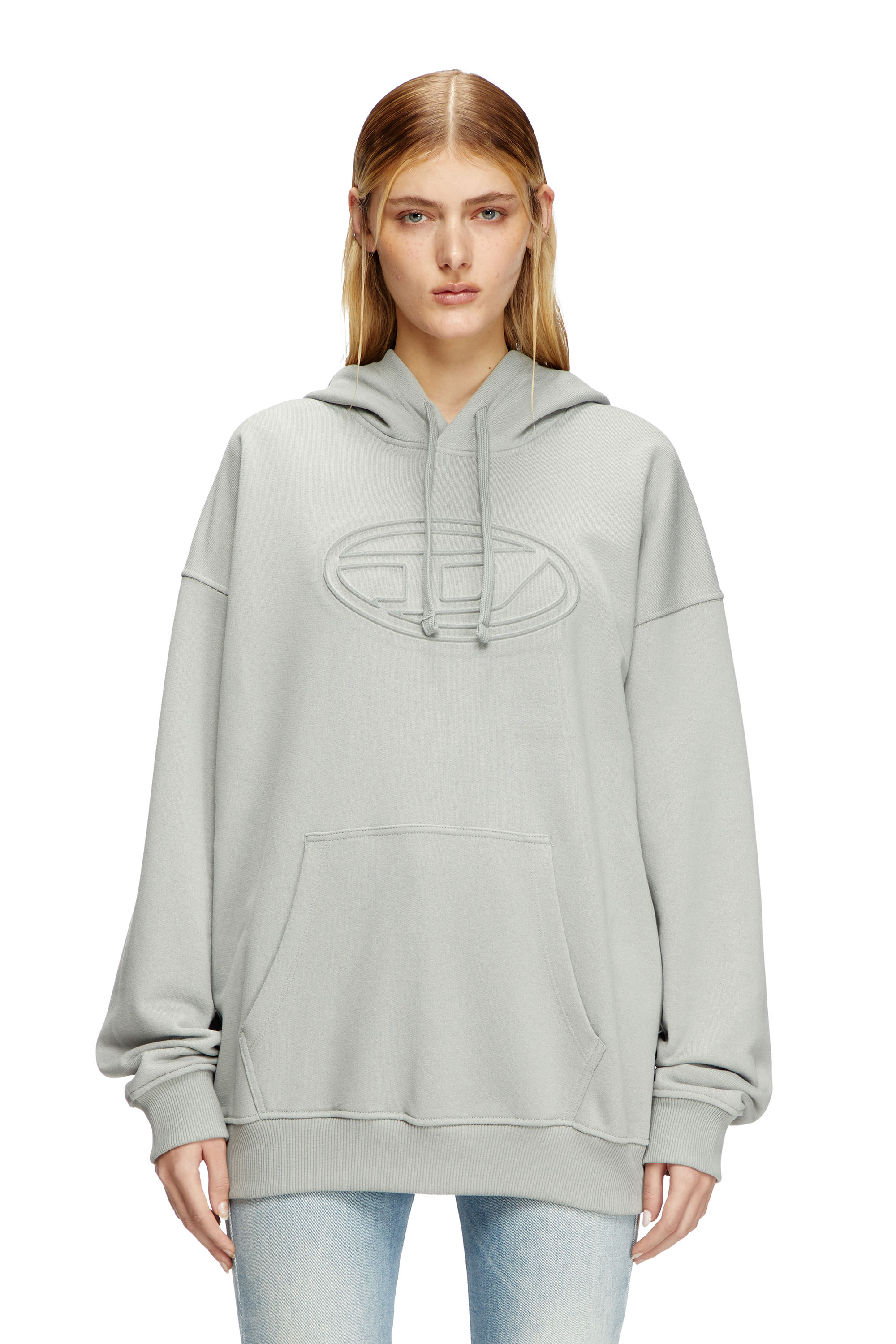 Diesel - S-UMMER-BIGOVAL, Sudadera con capucha y Oval D en relieve Hombre in Gris - 2