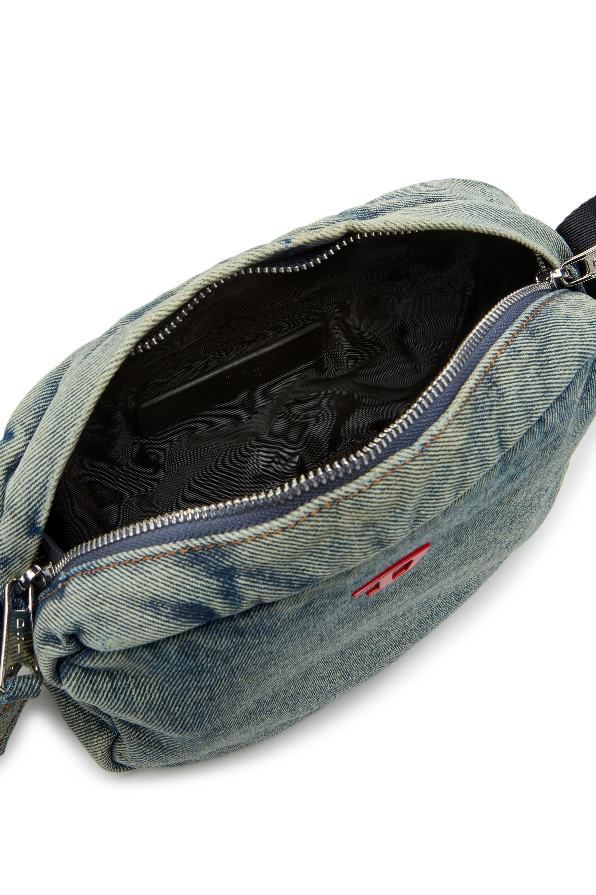 Diesel - RAVE CAMERA BAG X, Rave-Bolso tipo cámara de denim solarizado Hombre in Azul marino - 4