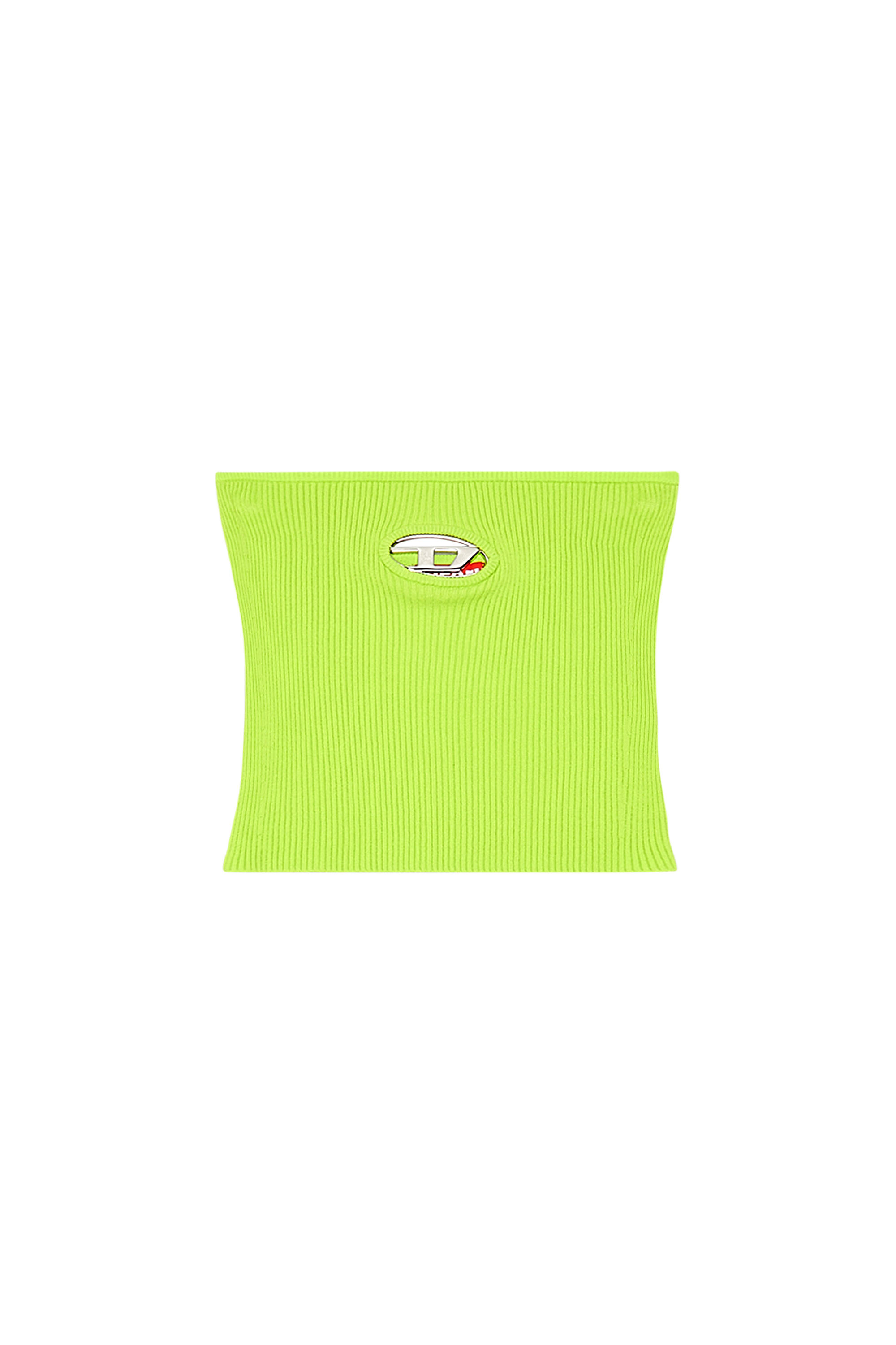 Diesel - M-CLARKSVILLEX, Woman's Tube top with logo plaque in Green Fluo - 4