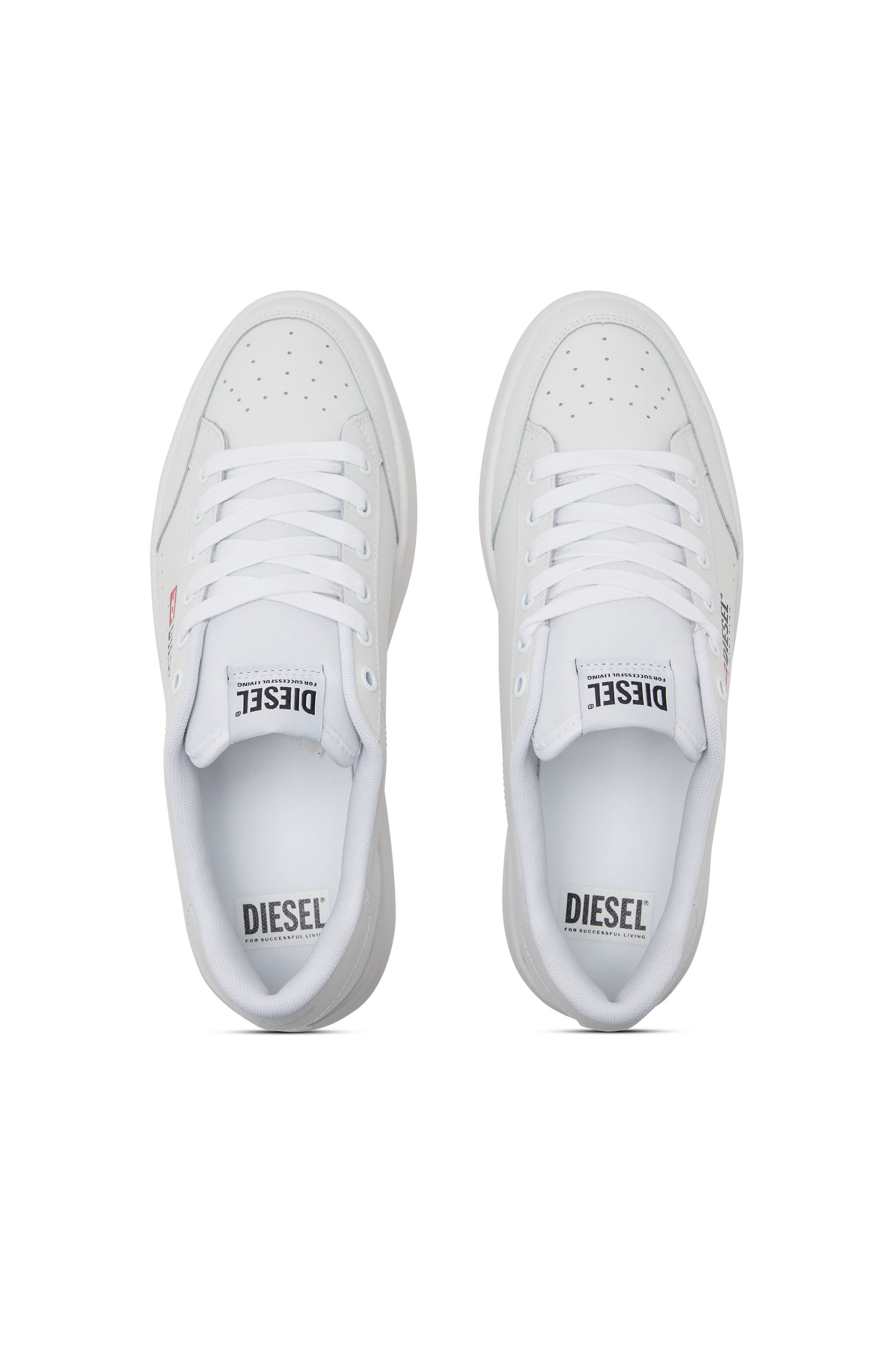 Diesel - S-ATHENE VTG, Man's S-Athene-Low-top sneakers in leather and nylon in White - 5