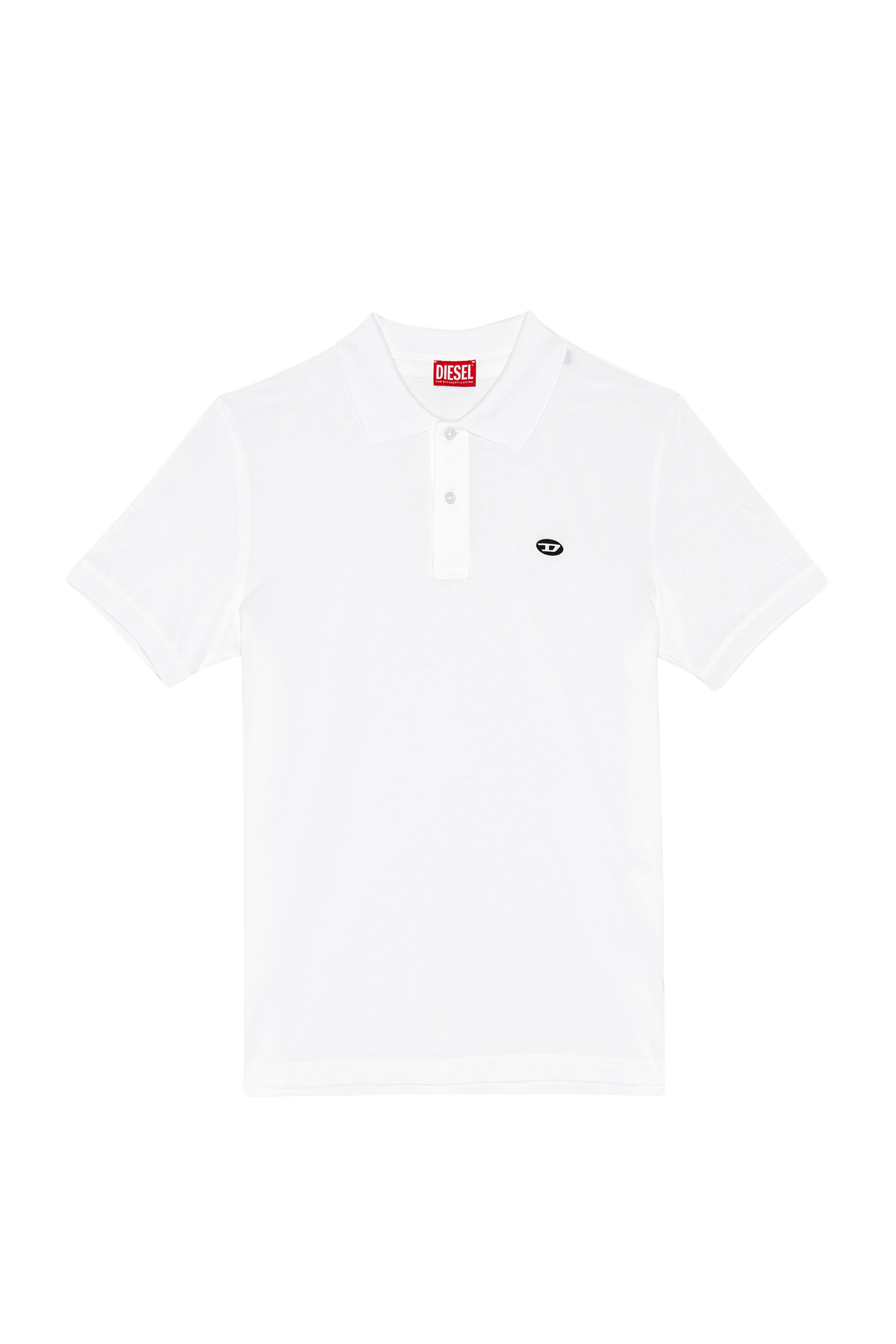 Diesel - T-SMITH-DOVAL-PJ, Man's Polo shirt with oval D patch in White - 5