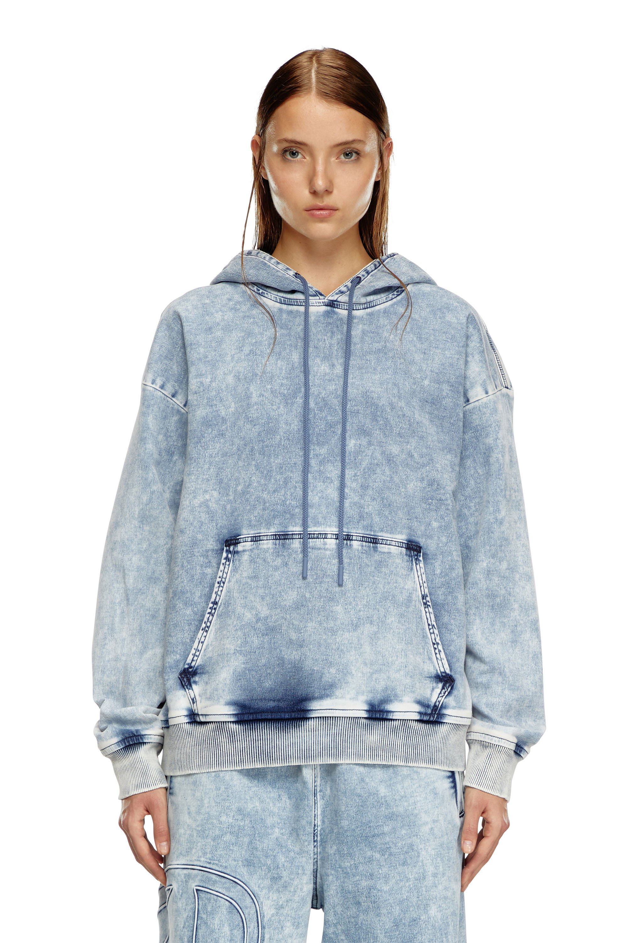 Diesel - D-UM-RIB-S2 TRACK, Unisex's Sweatshirt in Track Denim with Oval D in Light Blue - 5