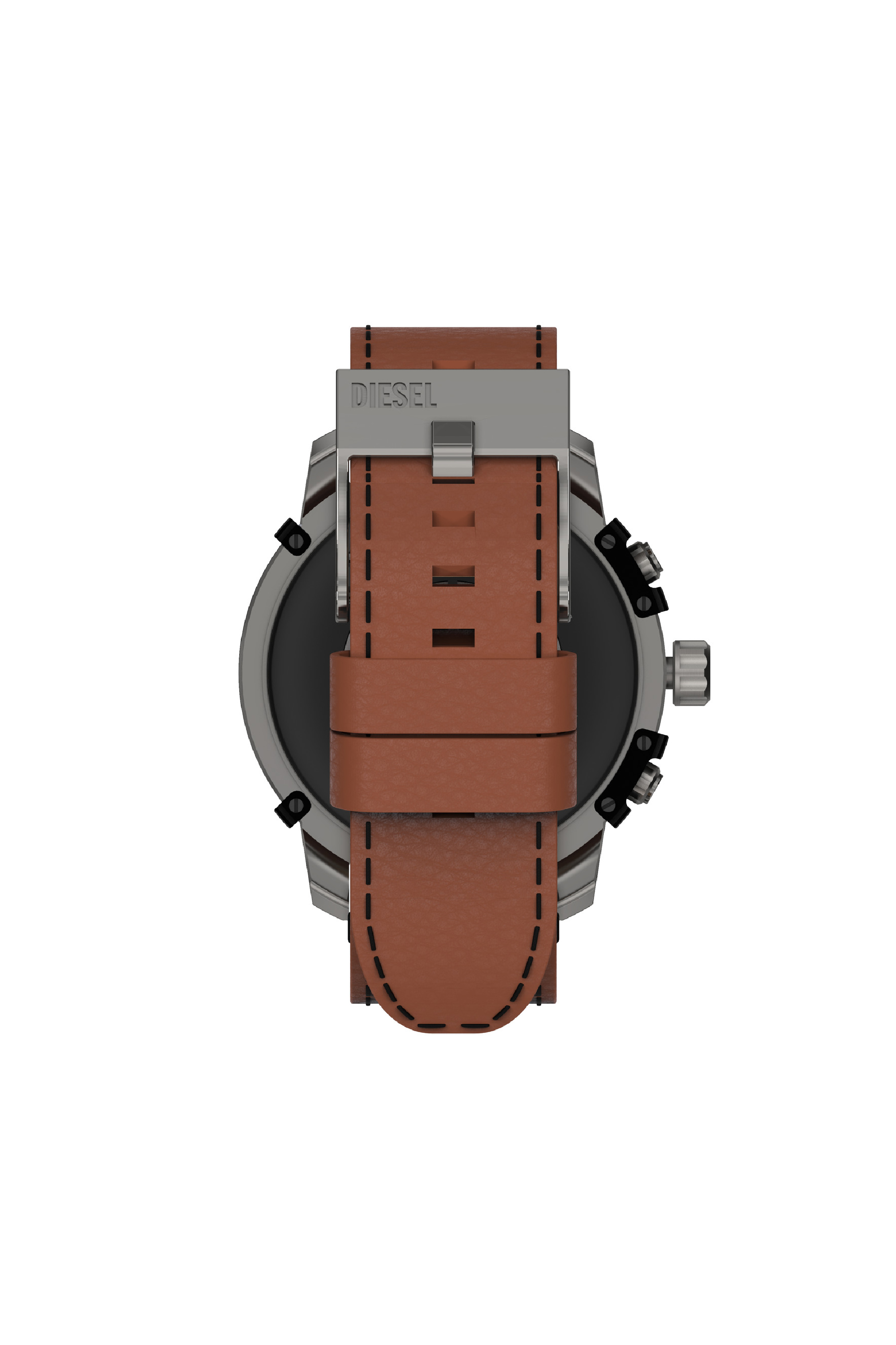 Diesel - DZT2043, Man's Griffed leather smartwatch in Brown - 2