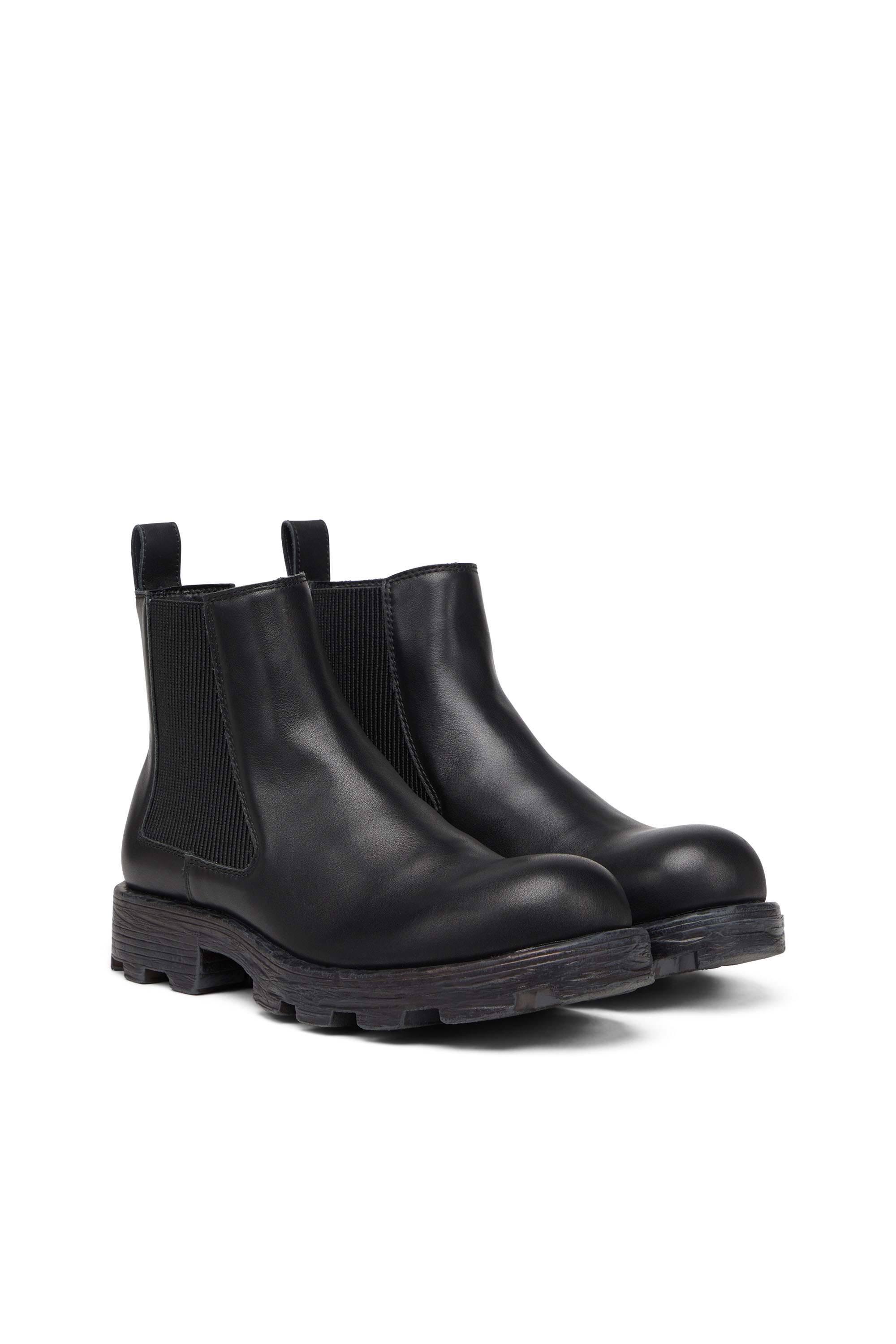 Diesel - D-HAMMER LCH, D-Hammer-Botines Chelsea de piel con suela gruesa Hombre in Negro - 2